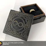 Ring box 00277 – Celtic ring box with a ring, lid off