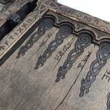 Engraved backgammon points with knotwork, side view