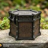 Celtic box 00283 – round Celtic elements box outdoors