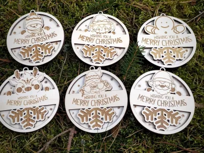 Christmas ornaments 00023 – six Christmas ornaments together