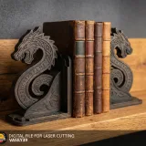 Bookend 00284 – dragon bookends holding books on a shelf