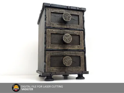 Chest of drawers 00196 – narrow Tarot chest of 3 drawers