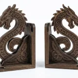 Bookend 00284 – pair of dragon bookends, front view