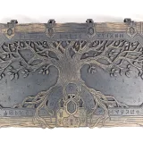Tree of life lid of the backgammon case with a Celtic rim, top view