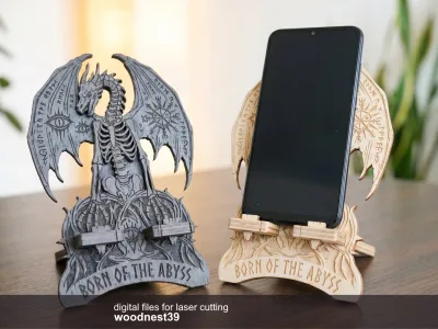 Phone stand 00291 – dragon wing phone stand holding a phone