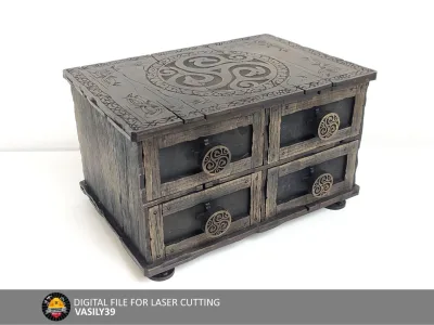 Chest of drawers 00193 – Tarot chest of 4 drawers, front
