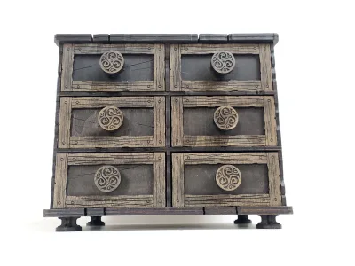 Chest of drawers 00197 – Tarot chest of 6 drawers, front