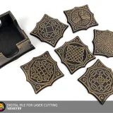 Coasters Set 00278 – six Celtic coasters laid out