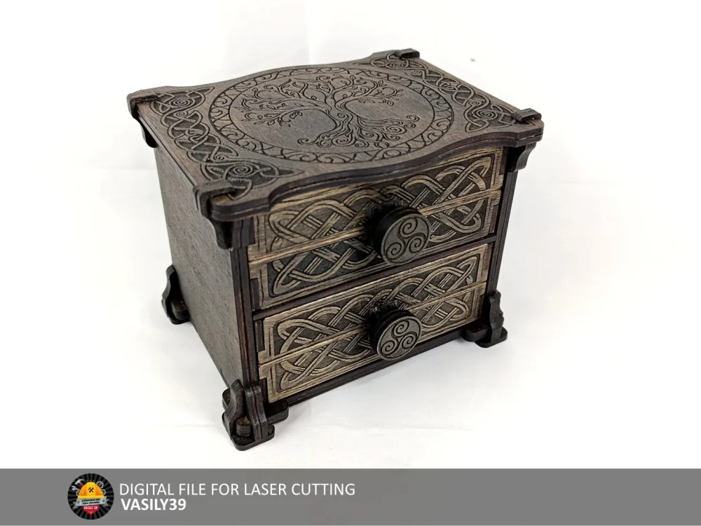 Chest of drawers 00302 – Celtic chest of 2 drawers on claw feet